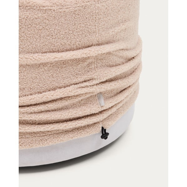 Világos rózsaszín buklé puff Kaeli – Kave Home-image-2