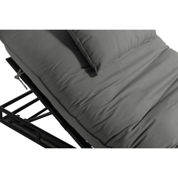 Sötétszürke fém-párnázott kerti napozóágy Emma – Hartman-image-3