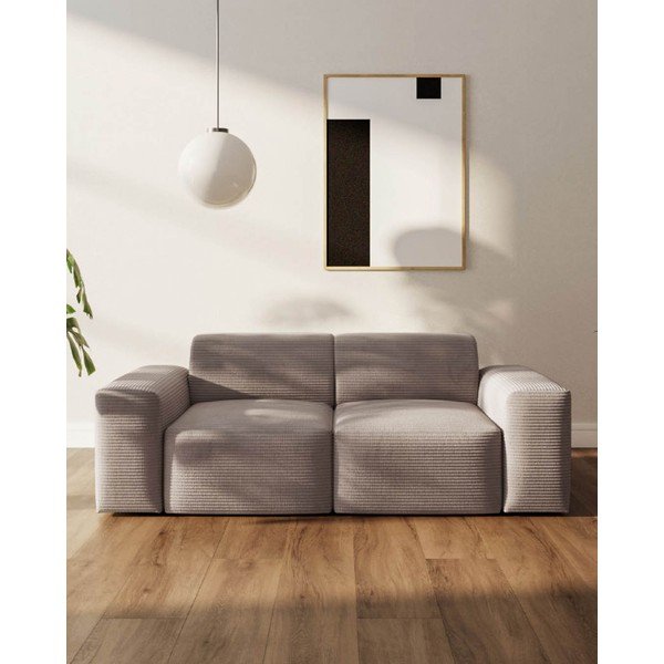 Bézs kordbársony kanapé 205 cm Fluvio – MESONICA-image-3