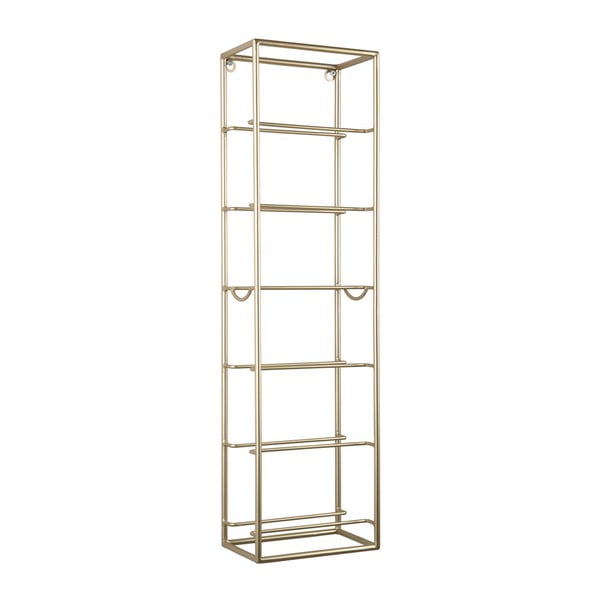 Aranyszínű fali fém bortartó polcos állvány, palackok száma 6  Single  – PT LIVING-image-3