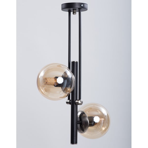 Fekete mennyezeti lámpa üveg búrával ø 15 cm Libra – Squid Lighting-image-2