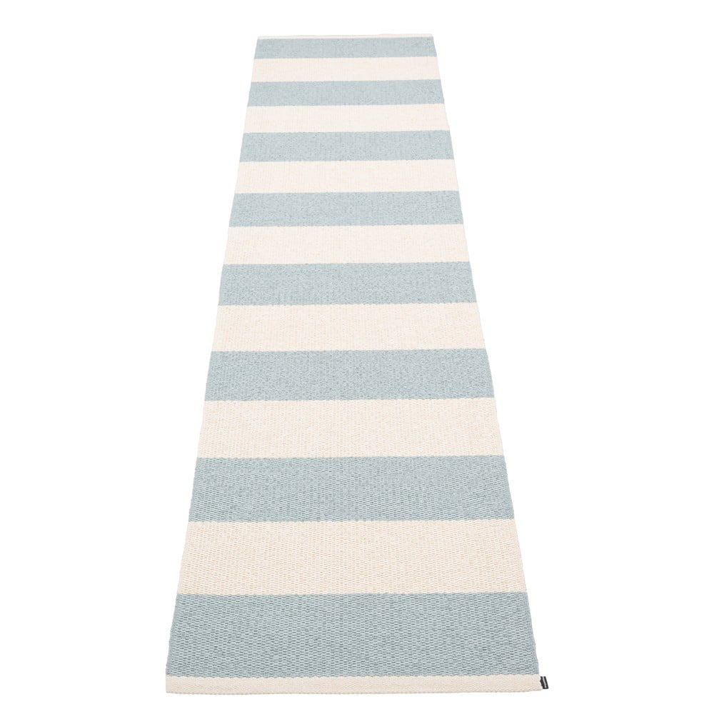Világoskék-krémszínű kültéri-beltéri futószőnyeg 70x300 cm Bob Blue Fog Pappelina