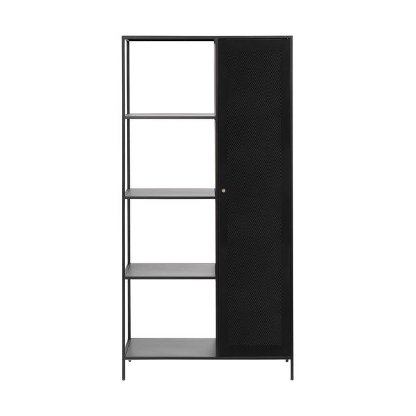 Fekete fém könyvespolc 90x180 cm Malibu – Unique Furniture-image-2
