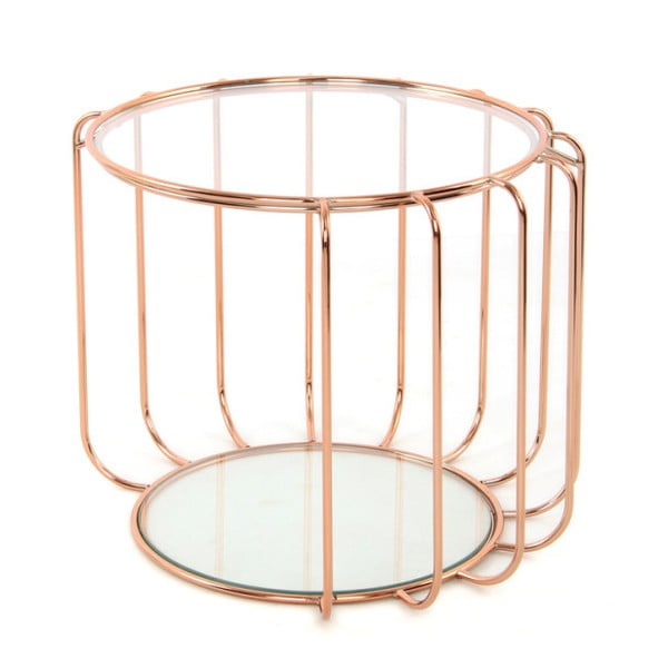 Dana tárolóasztal rózsaszín-arany színben, ⌀ 50 cm - 360 Living