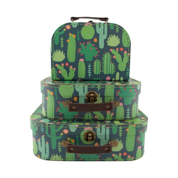 Cactus 3 db-os gyerekbőrönd szett - Sass & Belle