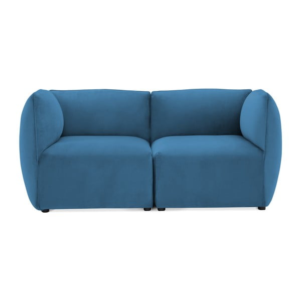 Velvet Cube kék kétszemélyes, elemes kanapé - Vivonita