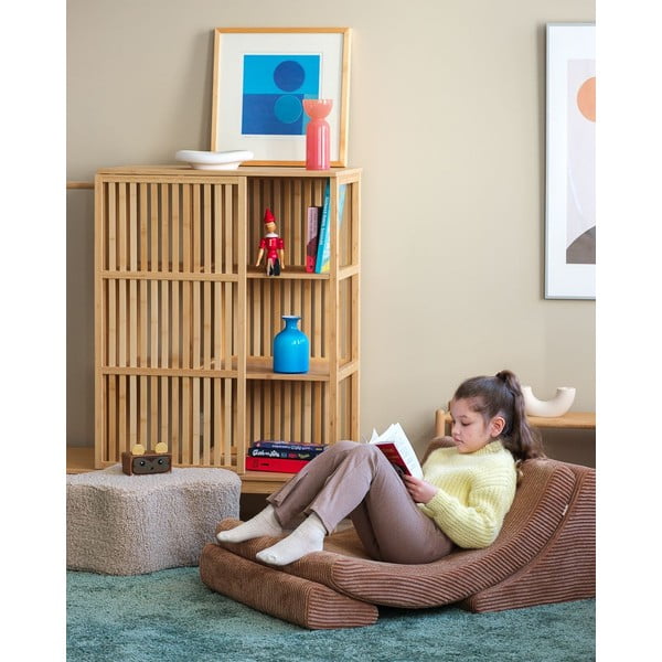 Világosbarna buklé gyerek puff Cloud – Wigiwama-image-4