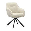 Krémszínű kárpitozott karfás étkezőfotel Avola – Unique Furniture