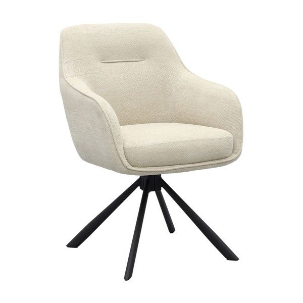 Krémszínű kárpitozott karfás étkezőfotel Avola – Unique Furniture