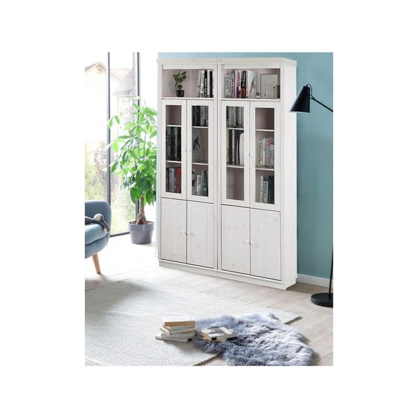 Fehér borovi fenyő tálalószekrény 148x223 cm Anita – Støraa-image-3