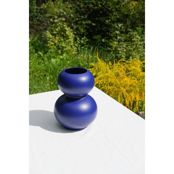 Sötétkék kerámia váza (magasság 36 cm) Tuga – noo.ma-image-1