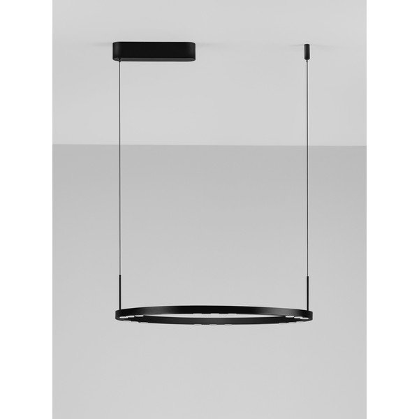 Matt fekete alumínium LED dimmelhető függőlámpa ø 60 cm Lunette – Nova Luce-image-3