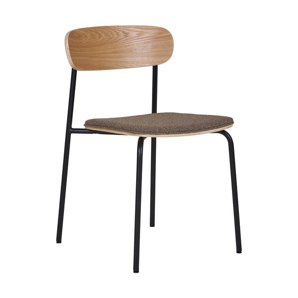 Fekete-barna rakásolható étkezőszék kőrisfa dekorral Estepona – House Nordic