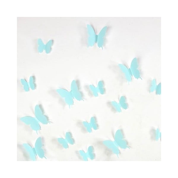 Butterflies 12 db-os türkiz 3D falmatrica szett - Ambiance