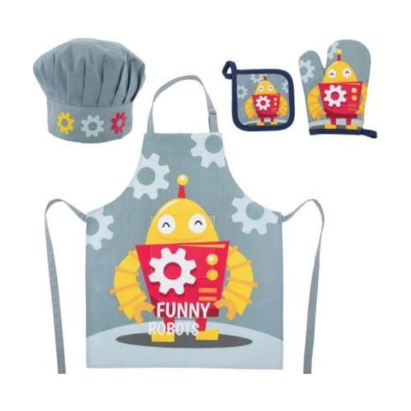 Pamut gyerek konyhai szett 4 db-os Robot - Tiseco Home Studio-image-2