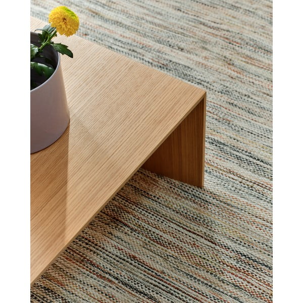 Világos natúr színű dohányzóasztal tölgyfa dekorral 70x140 cm Litto – Kave Home-image-3