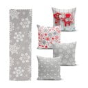 Snowflakes 4 db karácsonyi párnahuzat és asztali futó szett - Minimalist Cushion Covers