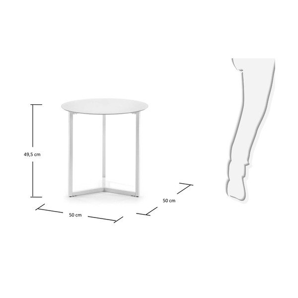 Marae fehér tárolóasztal, ⌀ 50 cm - Kave Home-image-3