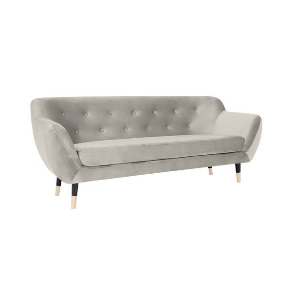 Amelie krémszínű kanapé fekete lábakkal, 188 cm - Mazzini Sofas-image-2