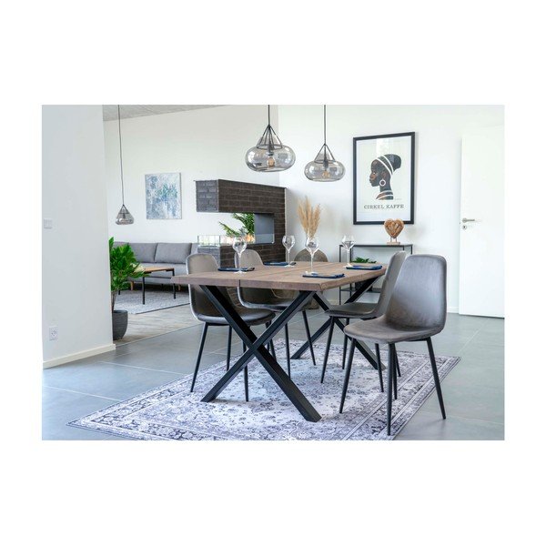 Toulon Smoked étkezőasztal tömör tölgyfa asztallappal, 140 x 95 cm - House Nordic-image-4