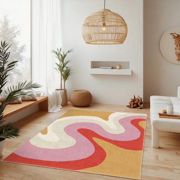 Sárga-rózsaszín mosható szőnyeg 120x180 cm Raspberry Creamsicle – Mila Home-image-2