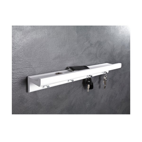 Fehér jegenyefenyő fali fogas polccal Trays – Tomasucci-image-3