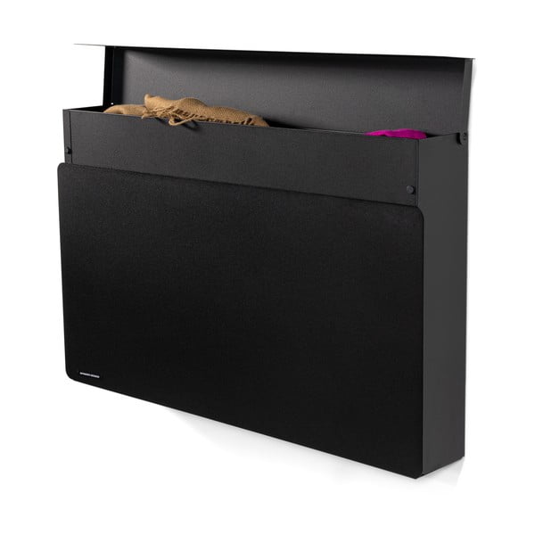 Fekete fém billenő ajtós-függő cipőtartó 78x48x13 cm Luigi – Spinder Design-image-2