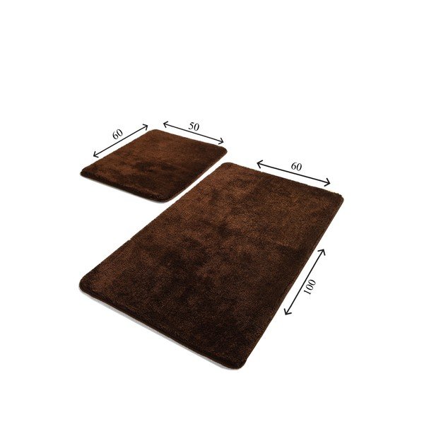 Sötétbarna fürdőszobai kilépő szett 2 db-os 60x100 cm Havai – Foutastic-image-3