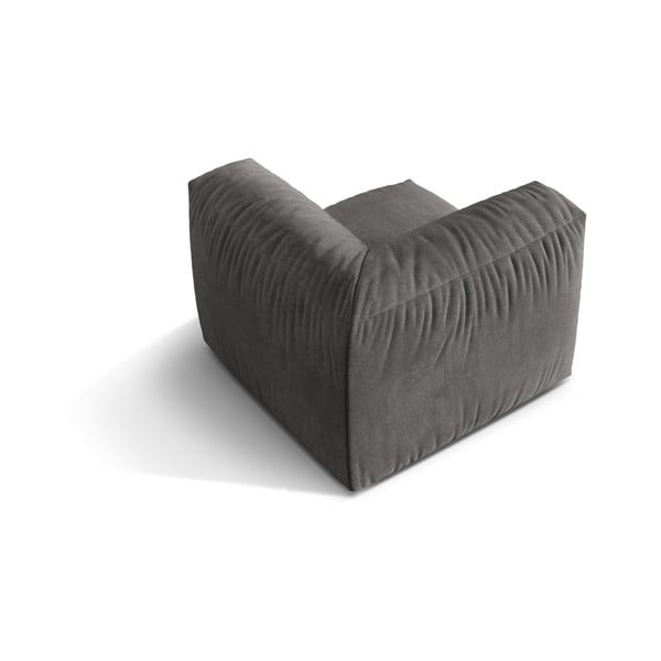 Szürke bársony kanapé modul (variálható sarok) Martina – Micadoni -image-2