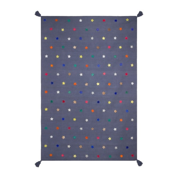 Stars kézzel szőtt kék színű szőnyeg, 140 x 200 cm - Art for Kids
