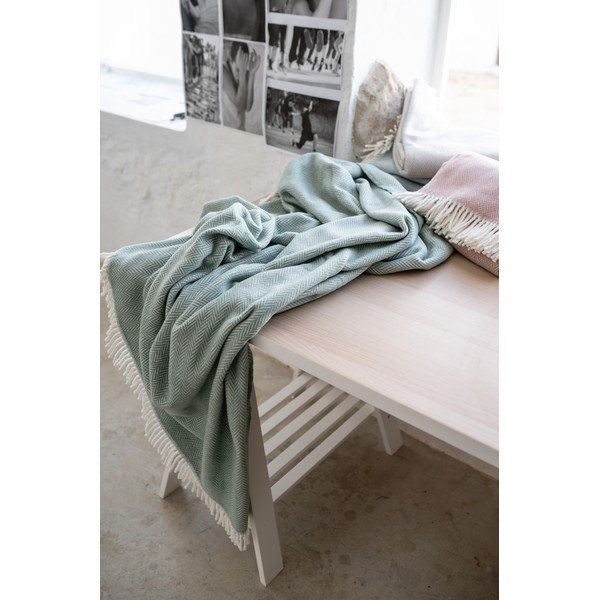 Skyline kék lagúna színű pléd, 140 x 180 cm - Euromant-image-2