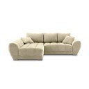 Nuage bézs kinyitható sarokkanapé bársonyhuzattal, bal oldali - Windsor & Co Sofas