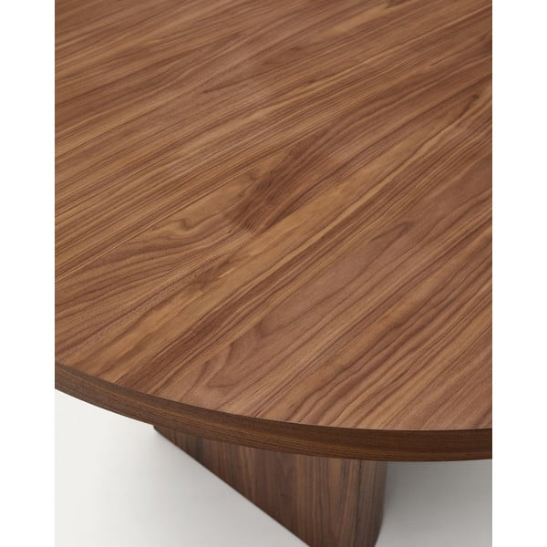 Barna kerek étkezőasztal diófa dekorral ø 150 cm Nealy – Kave Home-image-4