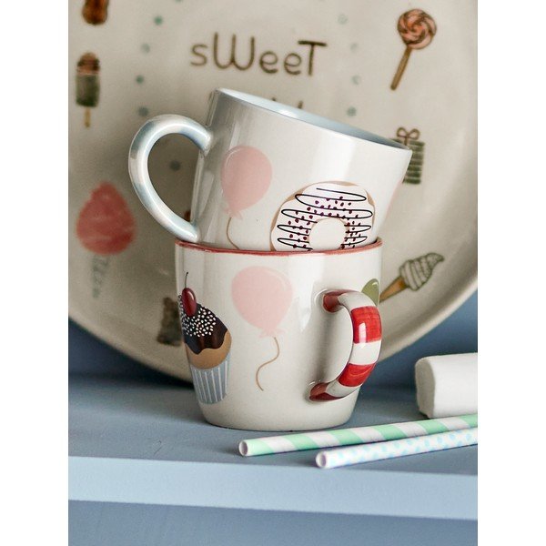 Krémszínű kőedény gyerek bögre szett 2 db-os 200 ml Darby – Bloomingville Mini-image-1