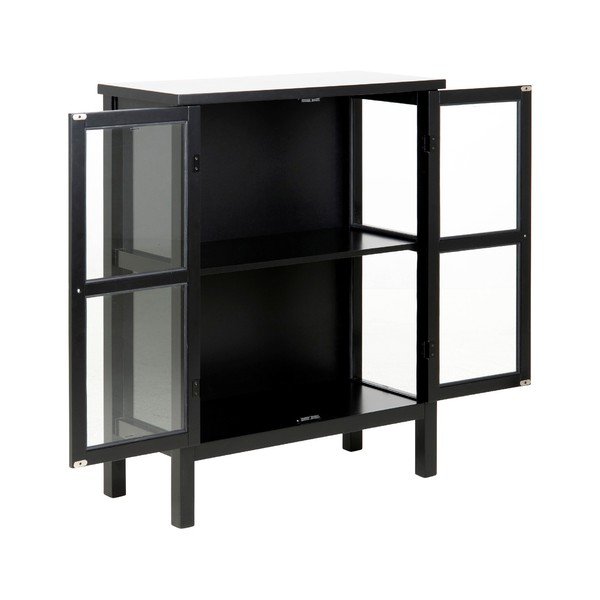 Eton fekete kétajtós tálalószekrény, magasság 99,5 cm - Actona-image-3