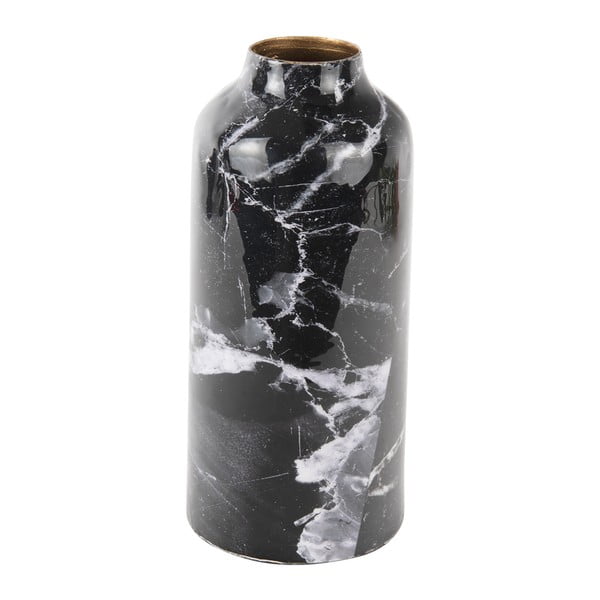 Marble fekete-fehér vas váza, magasság 20 cm - PT LIVING
