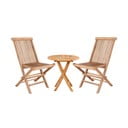 Toledo 2 személyes teakfa kerti étkezőszett székekkel és Oviedo asztallal, ⌀ 70 cm - Bonami Selection