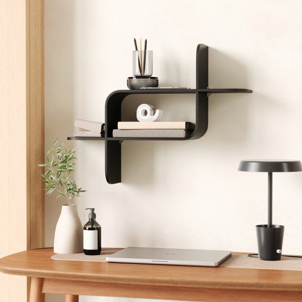 Fekete többszintes kaucsukfa fali polc 62 cm Montage – Umbra-image-4