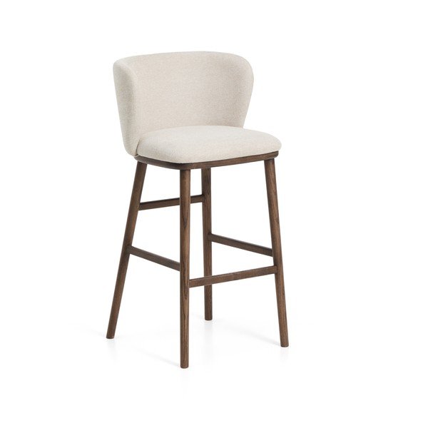 Bézs kárpitozott bárszék (ülésmagasság 75 cm) Ciselia – Kave Home