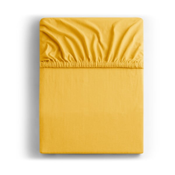 Amber Collection sárga lepedő, 80-90 x 200 cm - DecoKing