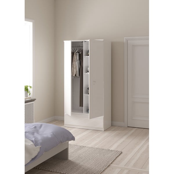 Fehér ruhásszekrény 99x201 cm Naia - Tvilum-image-2