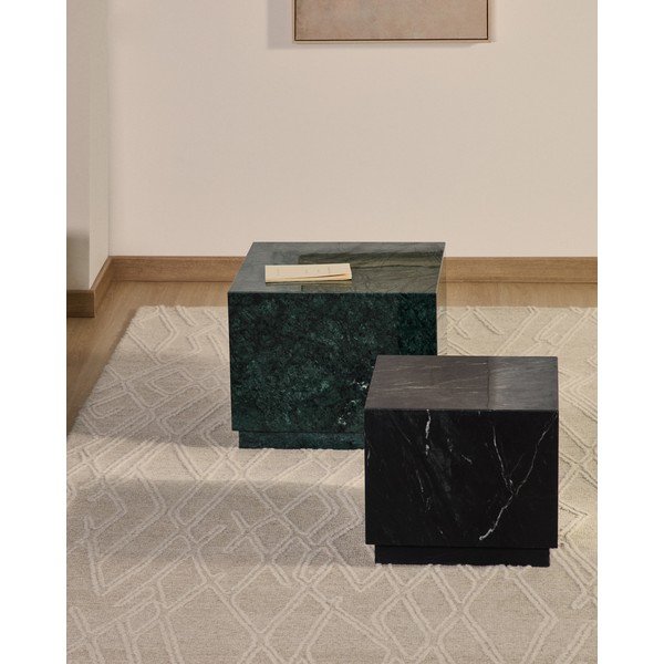 Márvány tárolóasztal 50x50 cm Sorein – Kave Home-image-1