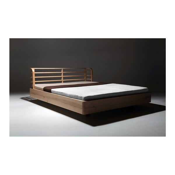 Bow viaszkezelt tölgyfa ágy, 200 x 210 cm - Mazzivo