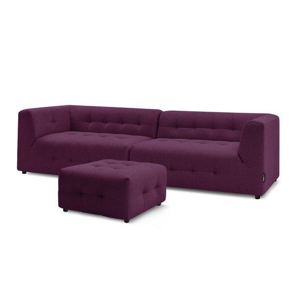 Sötétlila kanapé 324 cm Kleber - Bobochic Paris-image-3