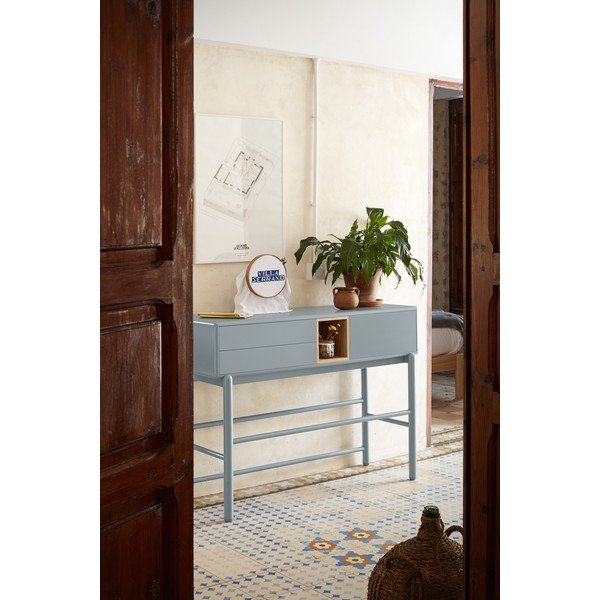 Kék-szürke konzolasztal 35x120 cm Corvo – Teulat-image-1