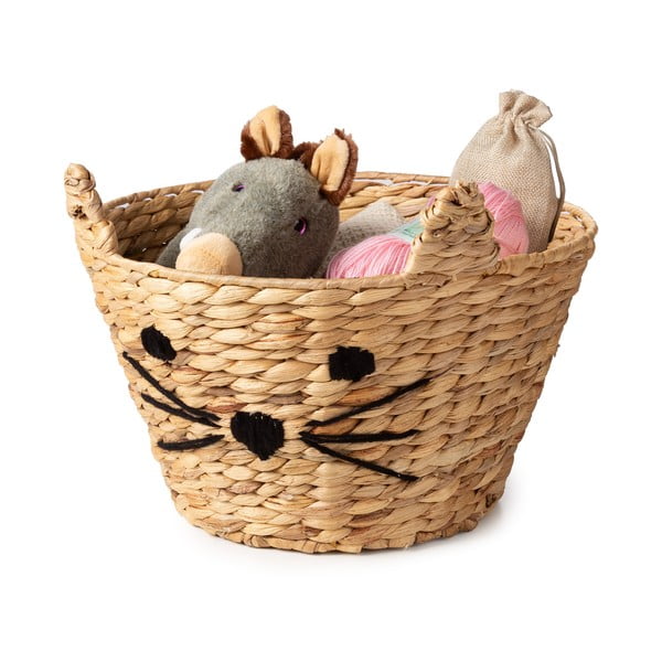 Natúr színű vízijácint játéktároló kosár ø 35x26 cm Cat – Compactor-image-1