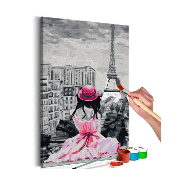 Eiffel Tower View DIY készlet, saját vászonkép festése, 60 x 40 cm - Artgeist