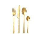 Sárgaréz színű acél evőeszköz készlet 16 db-os Brass – Bitz