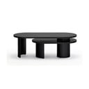 Fekete dohányzóasztal kőrisfa dekorral 120x50 cm Nori - Teulat