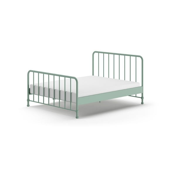 Zöld fém egyszemélyes ágy ágyráccsal 160x200 cm BRONXX – Vipack
